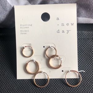 3 set hoop earrings